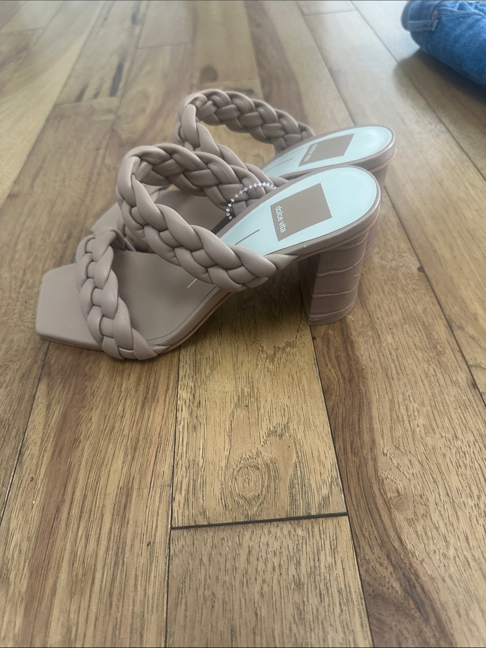 Dolce Vita Blush Braided Block Heel Sandals size 6 like new